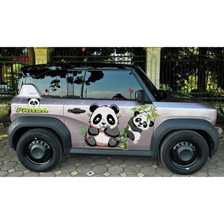 Tem 2 bên Sườn Xe Ô Tô VF3 GẤU PANDA, decal ô tô