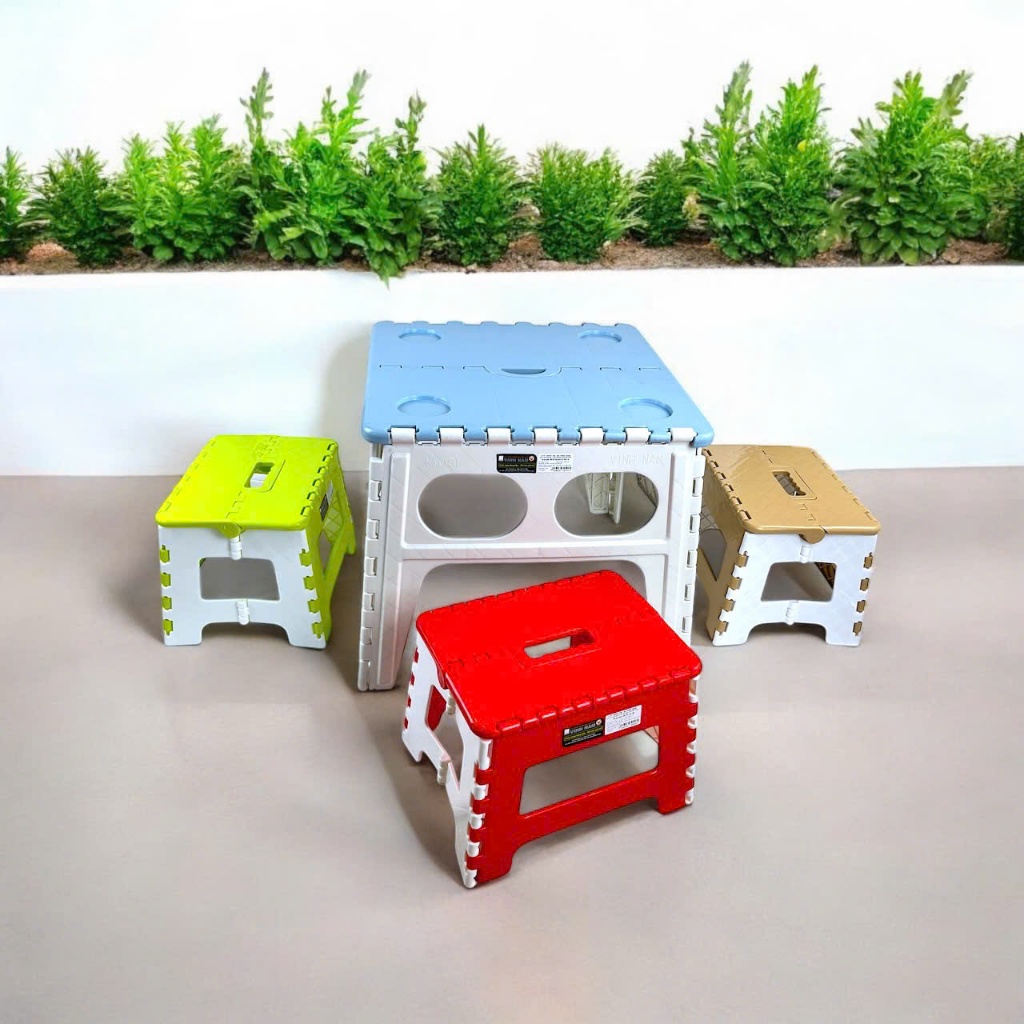 Bàn Xếp Nhựa Kiểu Nhật Cao Cấp Vinh Nam Plastic (48 x 49 x 40 cm) Nhựa PP Cứng Cáp Bàn Nhựa Xếp Gọn