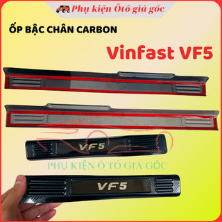 Ốp bậc cửa xe Vinfast VF5/Herio Green chất liệu Carbon, chống xước cửa xe