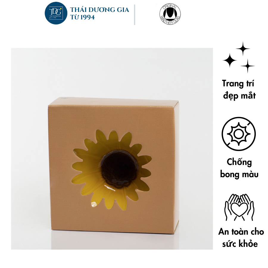 Bát thủy tinh màu vàng 22cm Walther-Glas Susanna Sunflower – Thả hoa, đựng hoa quả | Thái Dương Gia