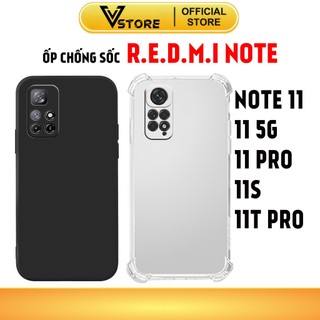 ốp lưng redmi note 11 / 11s / 11T pro 4g 5g china dẻo trong suốt silicon cao cấp viền vuông chống sốc bảo vệ cam Vstore