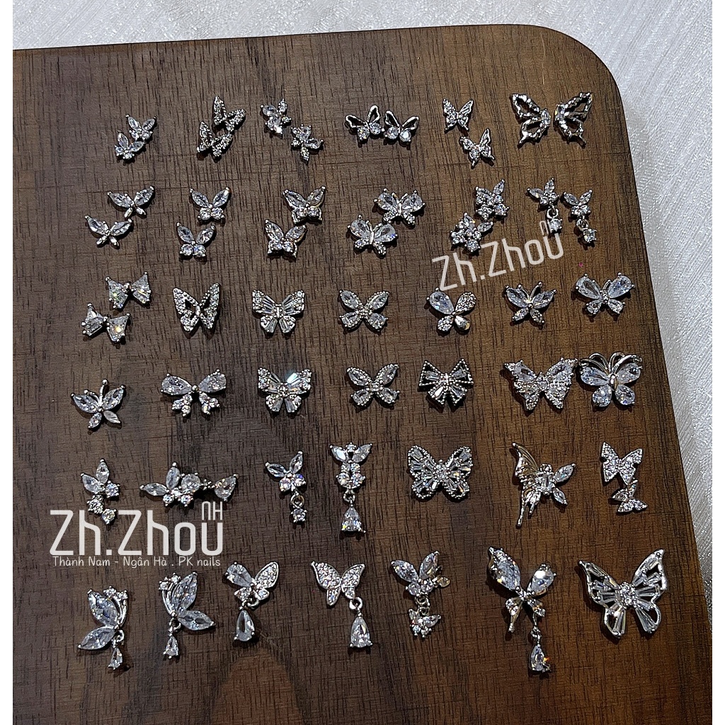 Các mẫu charm bướm mini, Charm bướm size nhỏ trang trí móng, charm gắn móng,đá hình trang trí móng charm cao cấp