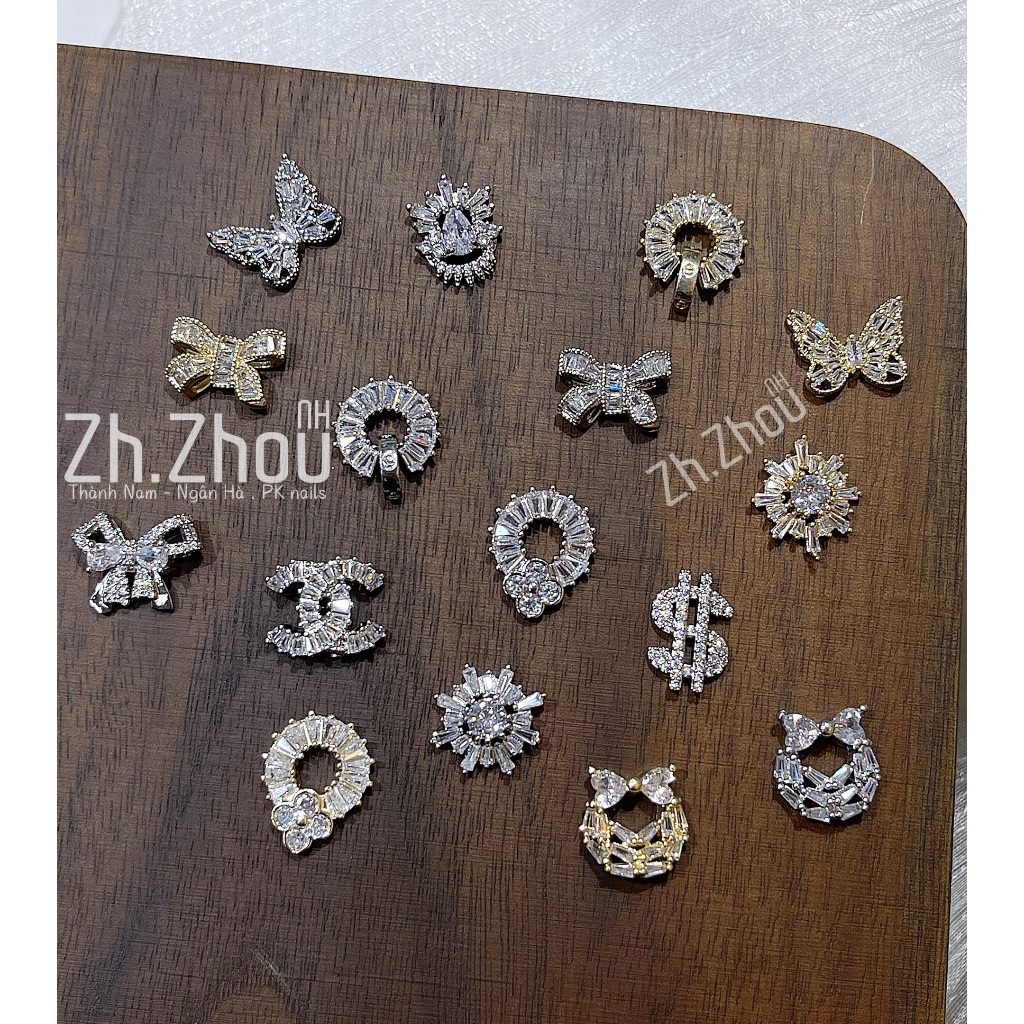 Charm cao cấp trang trí móng tay tổng hợp, phụ kiện nail, charm đá gắn móng mẫu mã đa dạng cập nhập liên tục