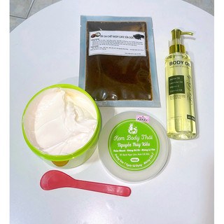 Combo Kem Body Nguyễn Thúy Kiều + Body Oil (mẫu mới) Dưỡng Ẩm Da