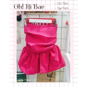 Áo ống dáng bí kèm bra đính đá (sẵn)
