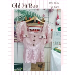 Áo kiểu nhún eo xếp ly (sẵn)