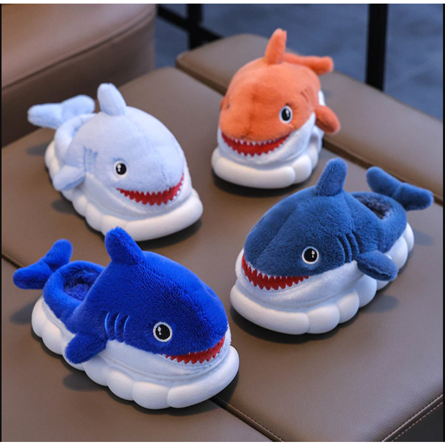 Dép Lông Cho Bé Hình Cá Mập Siêu Cấp Dày Dặn, Dép Bông baby shark Mã DP89