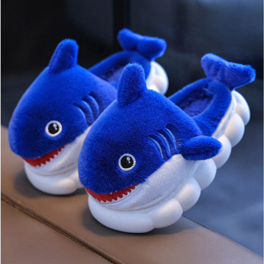 Dép Lông Cho Bé Hình Cá Mập Siêu Cấp Dày Dặn, Dép Bông baby shark Mã DP89