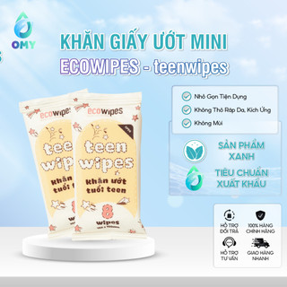 Khăn ướt, khăn giấy ướt mini EcoWipes thay giấy vệ sinh nhỏ gọn tiện dụng. Không thô ráp da, kích ứng