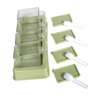 Bộ 4 hũ đựng gia vị cao cấp nhựa trắng trong, Hũ đựng gia vị nhựa cao cấp Nhựa Việt Nhật 2939