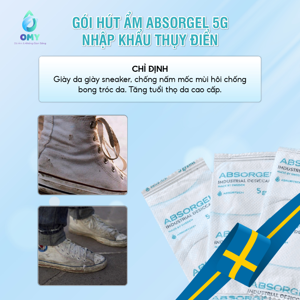 Gói hút ẩm túi xách Absorgel chuyển bảo vệ hàng hiệu giày dép ngăn mùi hôi chống bong tróc