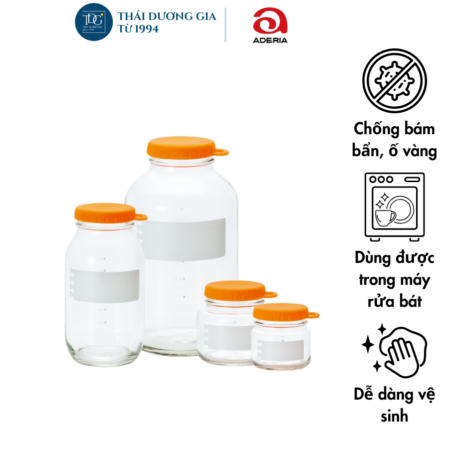 Lọ thủy tinh có nắp cao cấp nắp nhựa silicon Nhật Bản Aderia eCap các loại | Thái Dương Gia