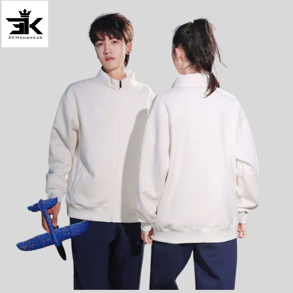 Áo khoác nỉ 2 da, áo khoác zip from boxy Unisex có 3 màu trẻ trung năng động