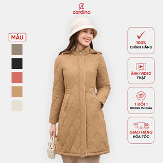 (Có sẵn) Áo phao trần trám nữ CARDINA dáng dài với cấu trúc bông Nhật Bản mang lại hiệu quả giữ ấm tối ưu 4PDF03