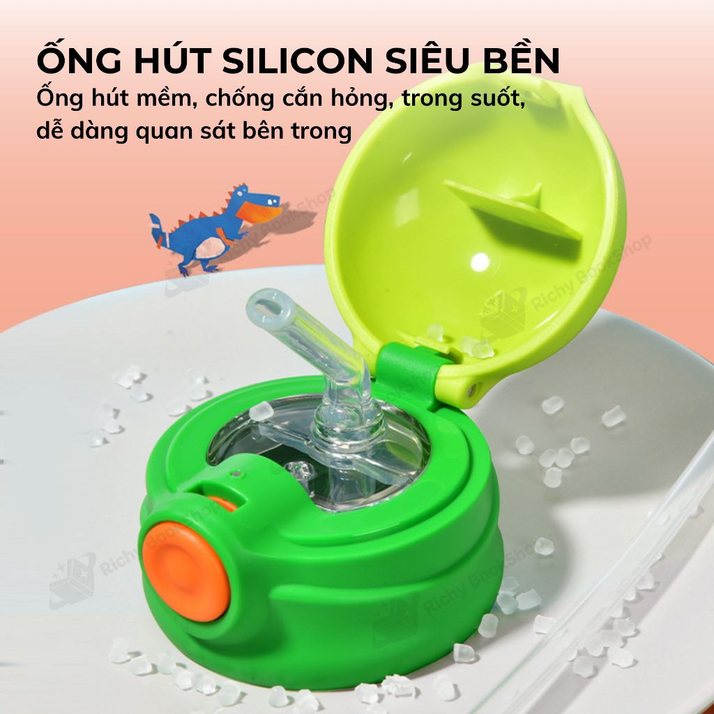 Bình giữ nhiệt cho bé Mideer Vacuum Insulated Bottle, Bình nước giữ nhiệt 450ml có túi đựng