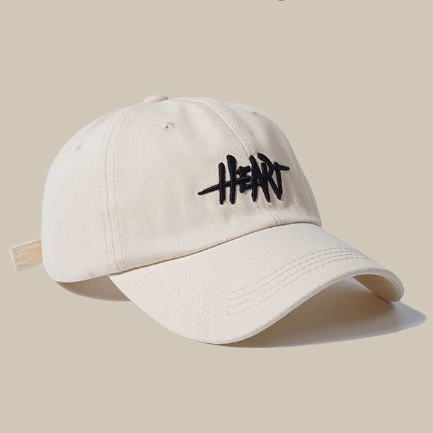 Mũ Lưỡi Trai Thêu Chữ Heart Chất Vải Kaki phối nhung Dày Hot Trend Nón Kết Nam Nữ form unisex Phong Cách Cá Tính ml04