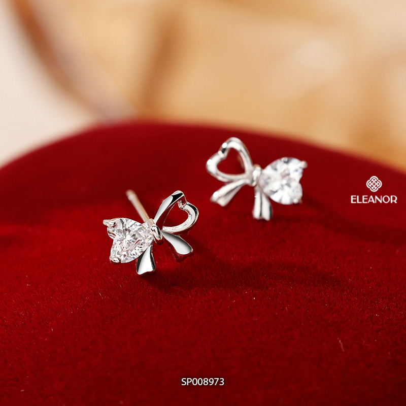 Bông tai nữ chuôi bạc 925 Eleanor Accessories đính đá phụ kiện trang sức khuyên tai mini 8960