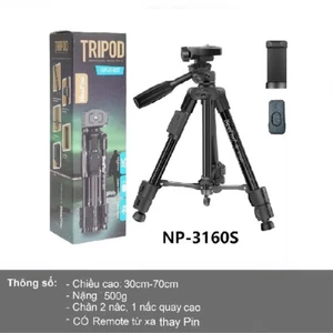 Gậy Tripod điện thoại Máy ảnh ,3160S chất liệu cao cấp có kèm kẹp điện thoại chắc chắn và nút chụp ảnh từ xa.