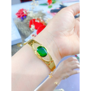 Lắc Tay trang sức Nữ Đính Đá, xanh, đá đỏ, Đá trắng chất liệu Titan Mạ Vàng 18k Cao Cấp dành cho nữ.
