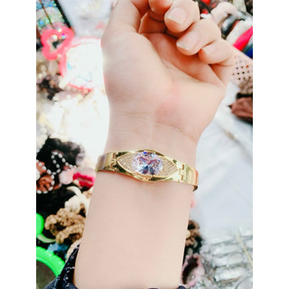 Lắc Tay trang sức Nữ Đính Đá, xanh, đá đỏ, Đá trắng chất liệu Titan Mạ Vàng 18k Cao Cấp dành cho nữ.