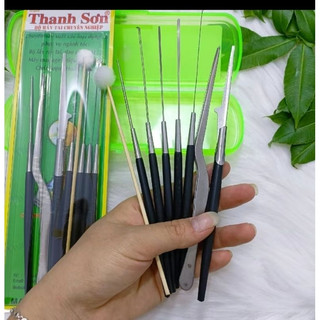 8 dụng cụ ráy tai, bộ ngoáy tai, bộ móc ráy tai cán nhựa Thanh Sơn kèm hộp đựng