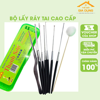 8 dụng cụ ráy tai, bộ ngoáy tai, bộ móc ráy tai cán nhựa Thanh Sơn kèm hộp đựng