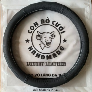 Bọc Vô Lăng Ô Tô kích thước 38cm  - Da Thật Cao Cấp. Da Cừu 100%. Bảo hành 2 năm về da.