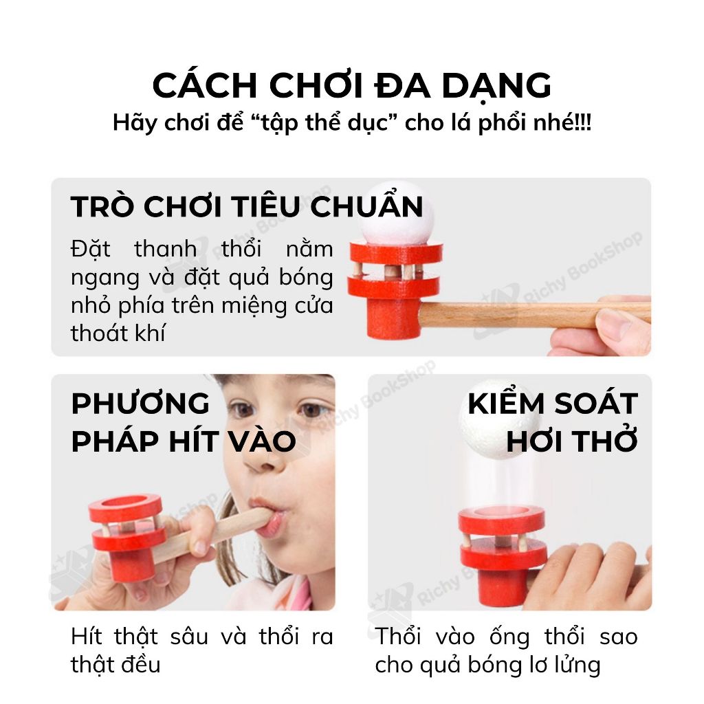Bộ thổi bóng nổi Mideer Floating Ball Game, đồ chơi trí tuệ cho bé