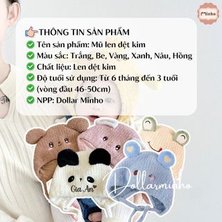 (Thêu tên) Mũ len dệt kim phong cách Hàn Quốc cho bé từ 6 tháng đến 3 tuổi, họa tiết động vật dễ thương, giữ ấm cho bé