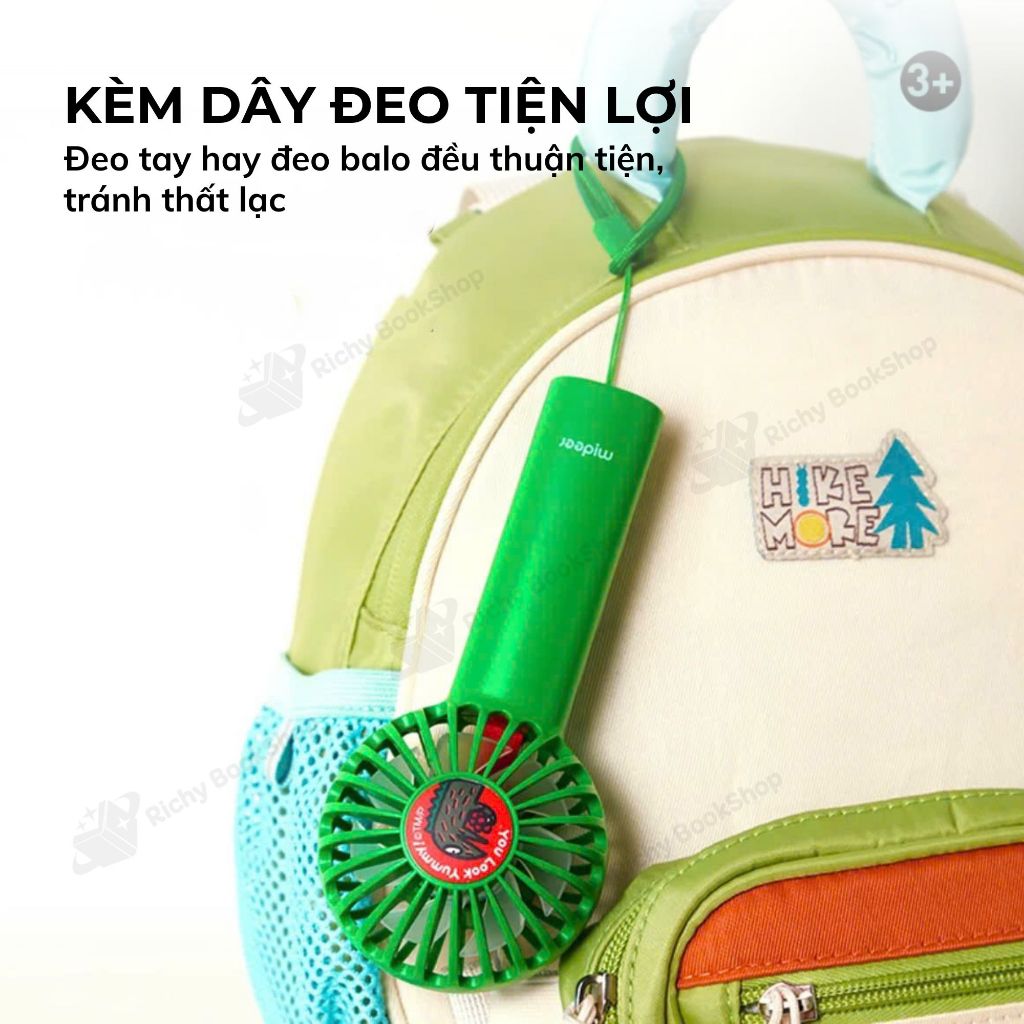 Quạt cầm tay mini tích điện cho bé Mideer Portable Silence Fan