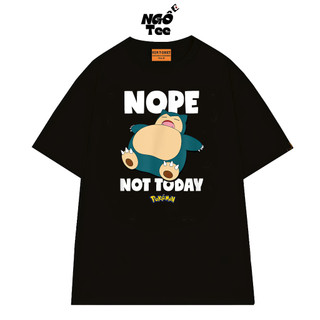 Áo Thun Mệt Mỏi Buồn Ngủ NGỐ TEE Pokemon Snolax Nope Not Today Form Rộng Vải Cotton Thoải Mái