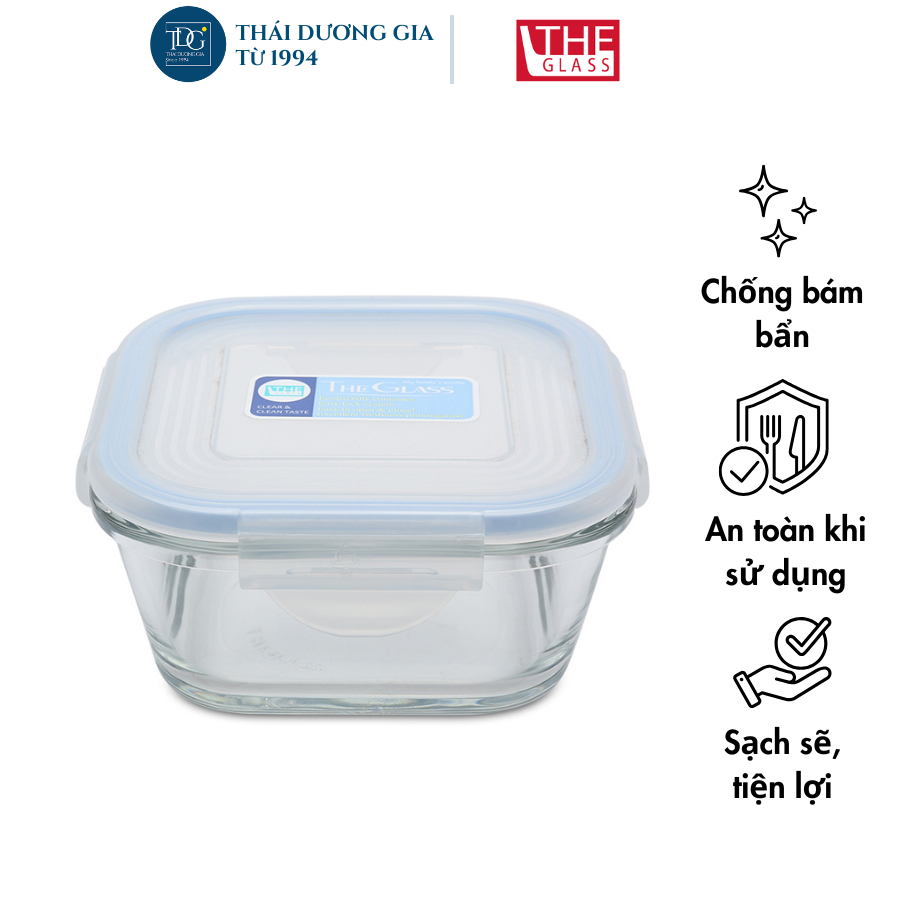 Hộp đựng thực phẩm vuông Hàn Quốc The Glass - P740