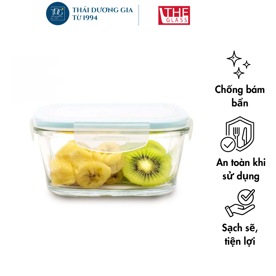 Hộp đựng thực phẩm vuông Hàn Quốc The Glass - P740