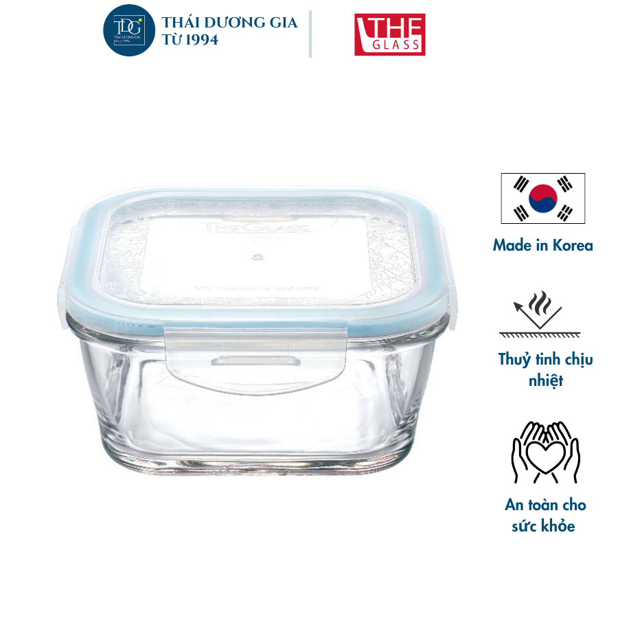 Hộp đựng thực phẩm vuông Hàn Quốc The Glass - P740