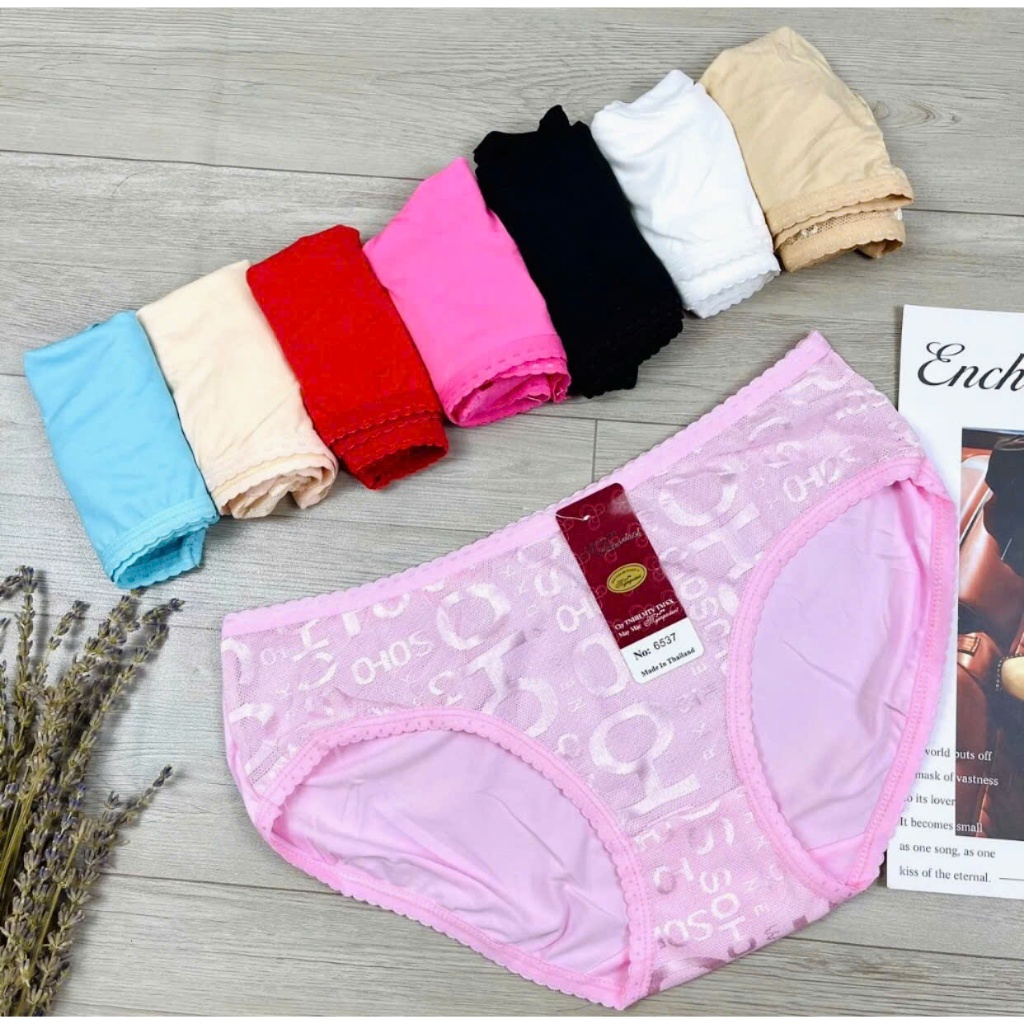 Combo 5-10 Quần Lót Nữ Cotton Thái Thông Hơi Co Giãn Phối Gấm Ren Size: 42-68 Kg [Mã :6537] - SisterShop