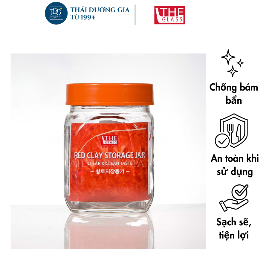 Lọ đựng thủy tinh chữ nhật 750ml Hàn Quốc The Glass – I713 | Thái Dương Gia