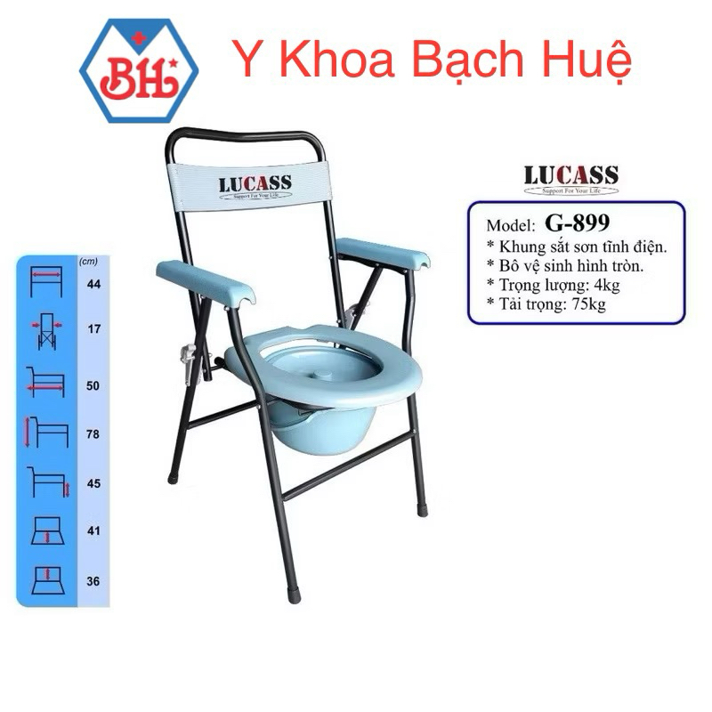 Ghế Bô Vệ Sinh Gấp Gọn Lucass G-899 (G899) Cho Người Già, Người Bệnh.