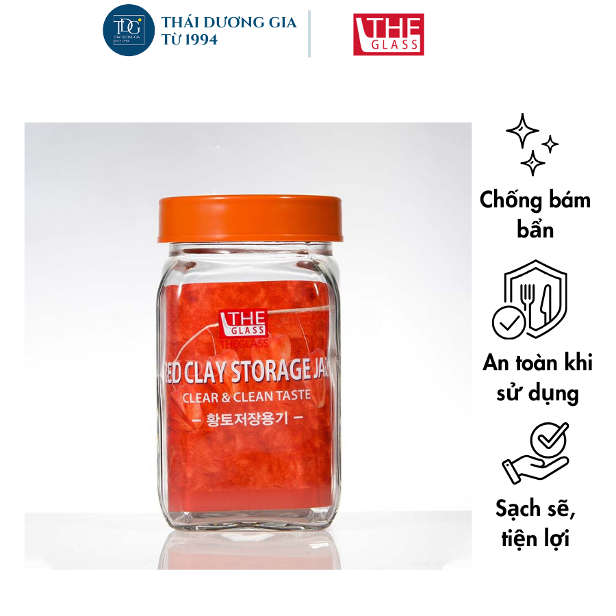 Lọ đựng thủy tinh chữ nhật Hàn Quốc The Glass 1L I714 - Thái Dương Gia
