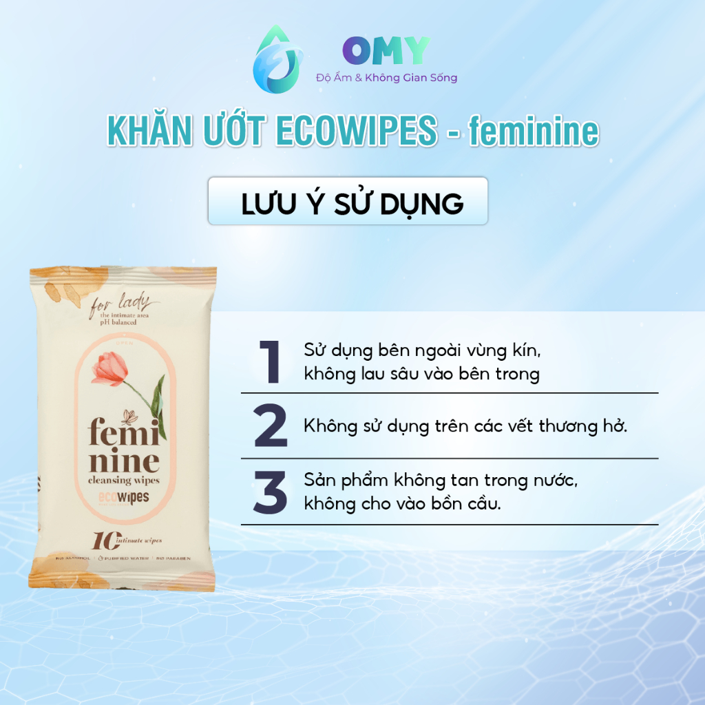 Khăn Giấy Vệ Sinh Phụ Nữ Ecowipes nhỏ  gọn, kháng khuẩn khử mùi an toàn tiện lợi