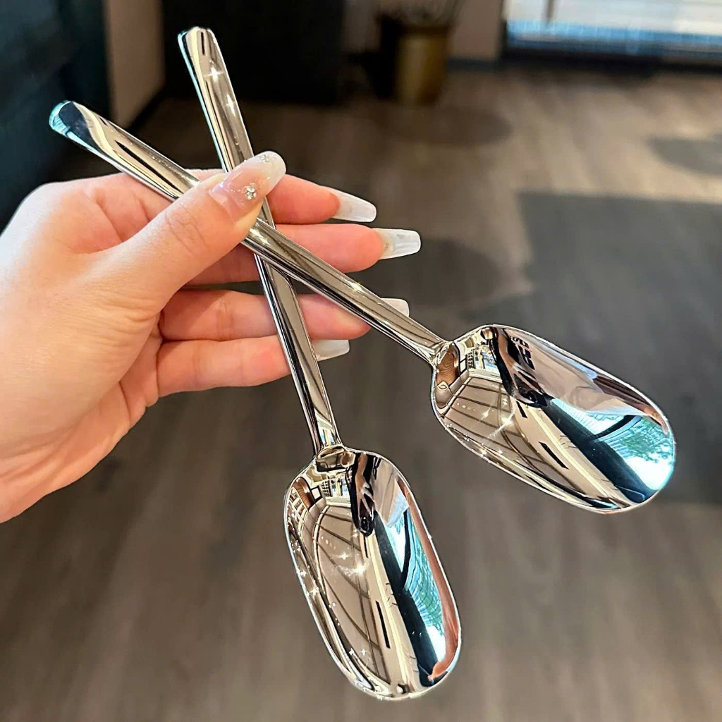 Thìa Muỗng Inox Cao Cấp,Thìa Ăn Bánh Sang Trọng Hiện Đại Độc Đáo, Thìa Muỗng Bánh Quy 19x3.7cm RK329