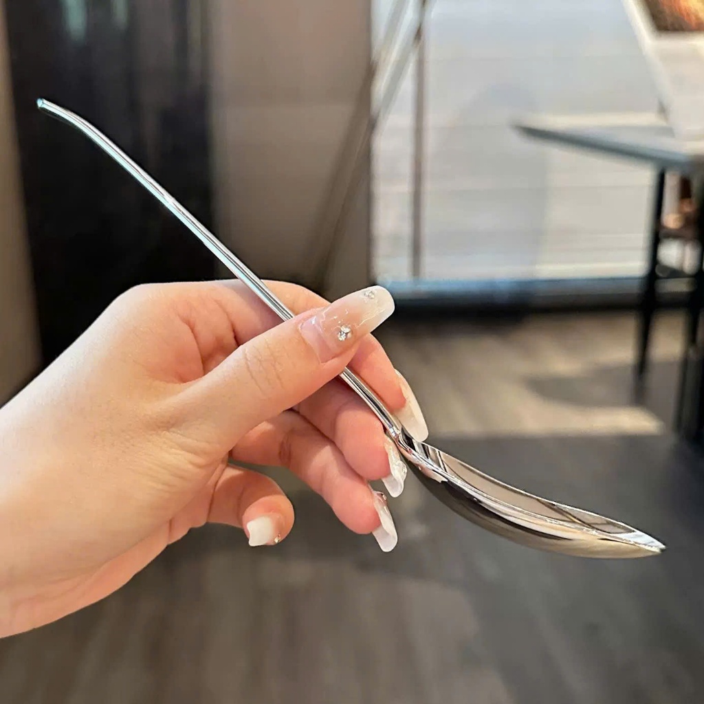 Thìa Muỗng Inox Cao Cấp,Thìa Ăn Bánh Sang Trọng Hiện Đại Độc Đáo, Thìa Muỗng Bánh Quy 19x3.7cm RK329