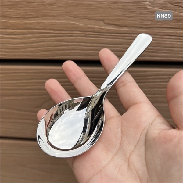 Thìa Muỗng Cơm Inox Cao Cấp, Thìa Cán Ngắn Ăn Cơm NN89, Thìa Phở Cán Ngắn NN89