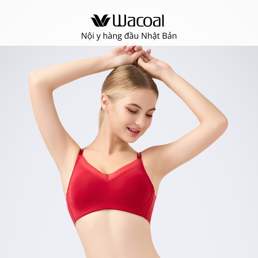 Áo ngực nữ Wacoal không gọng mút mỏng nâng ngực nhẹ bản lưng to, Áo lót ren dây đeo cố định - IES0721