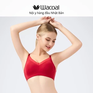Áo ngực nữ Wacoal không gọng mút mỏng nâng ngực nhẹ bản lưng to, Áo lót ren dây đeo cố định - IES0721