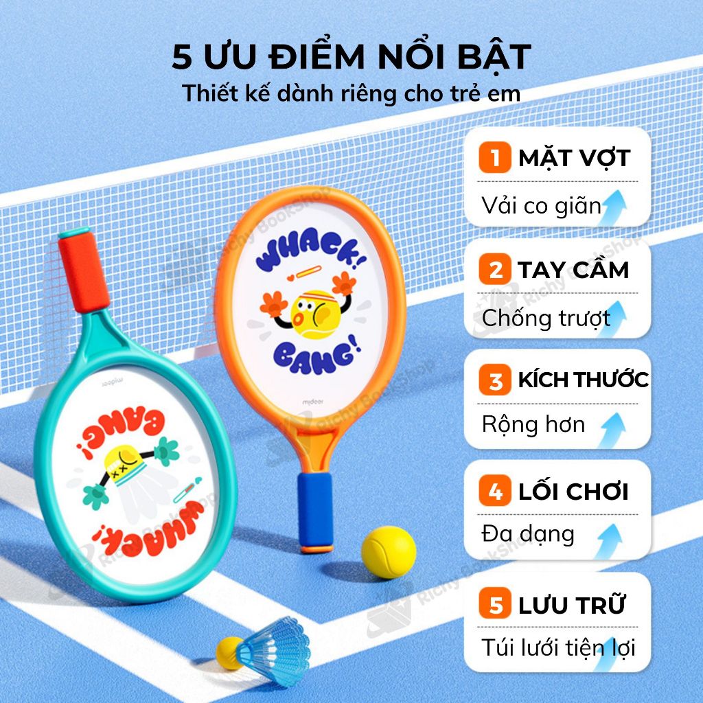 Vợt cầu lông cho trẻ em vợt tennis Mideer Kids Entry - Level Racket 2 in 1, Đồ chơi thể thao cho bé