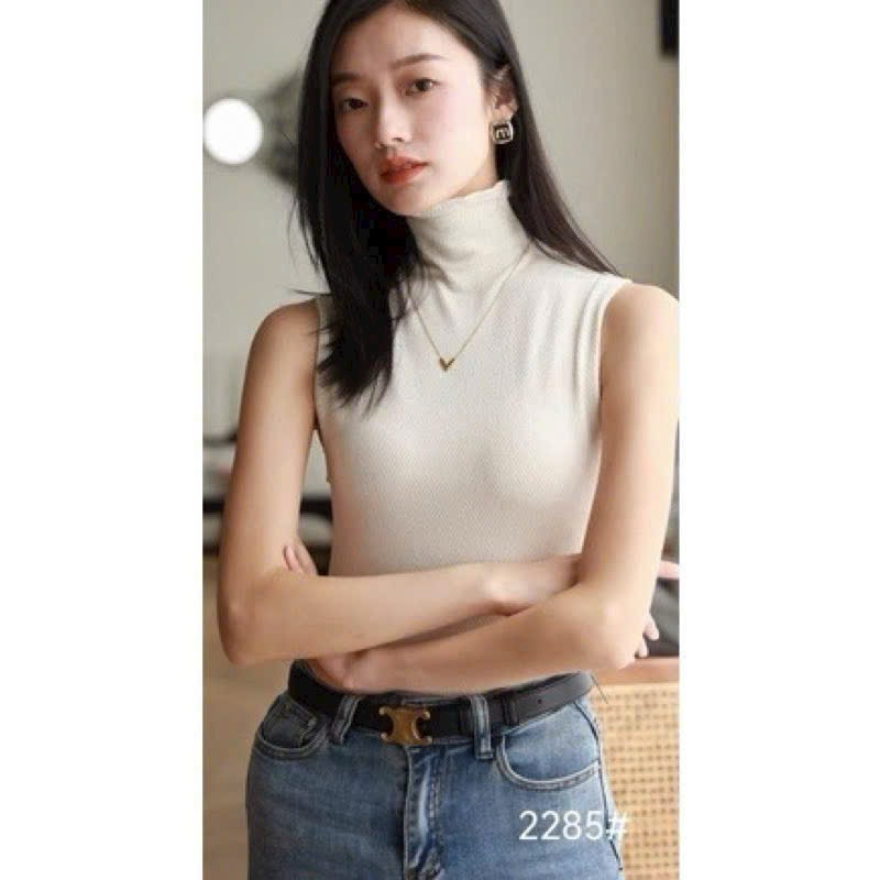 Áo giữ nhiệt hạt gạo cổ cao ba lỗ 2285