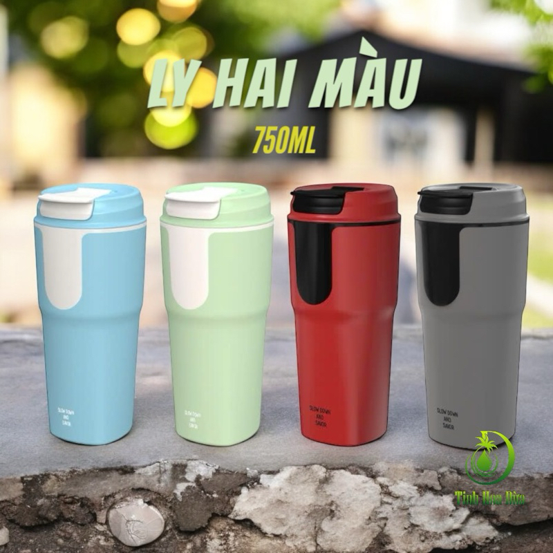 Ly hai màu 750ml nhựa Duy Tân, ly nhựa có nắp | Shopee Việt Nam