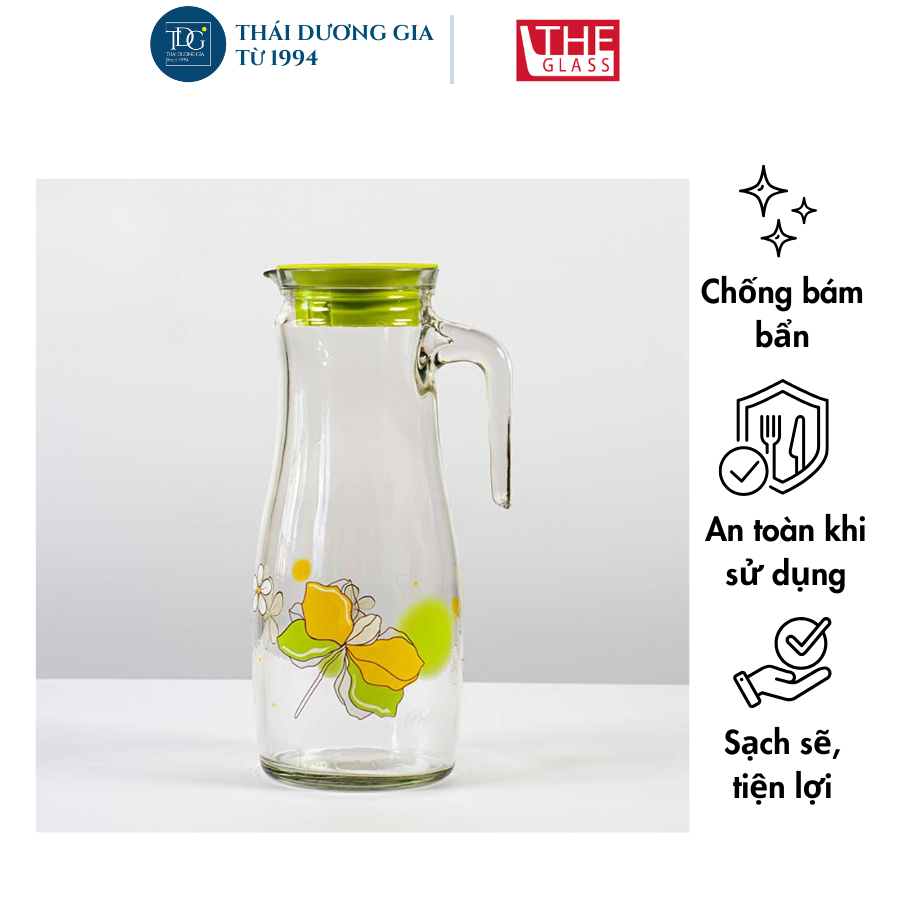 Bộ bình nước 1.4 lít và 2 cốc uống nước 320ml Hàn Quốc The Glass GI801AA | Thái Dương Gia