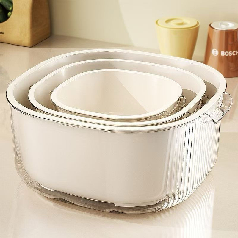 Set 6 món chậu, rổ rửa hoa quả thoát nước