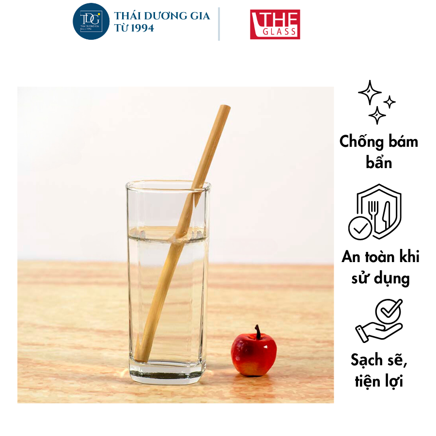 Bộ 6 cốc thủy tinh cao vuông miệng 355ml Hàn Quốc The Glass - B144 | Thái Dương Gia